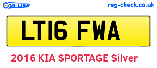LT16FWA are the vehicle registration plates.