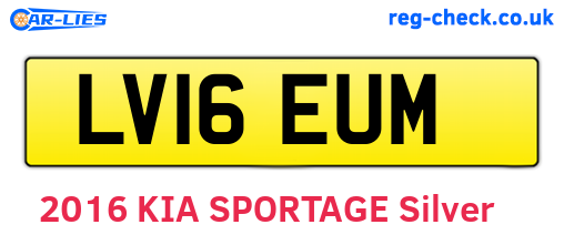 LV16EUM are the vehicle registration plates.