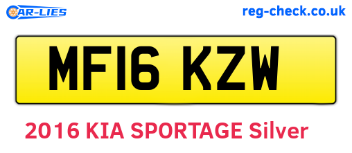 MF16KZW are the vehicle registration plates.