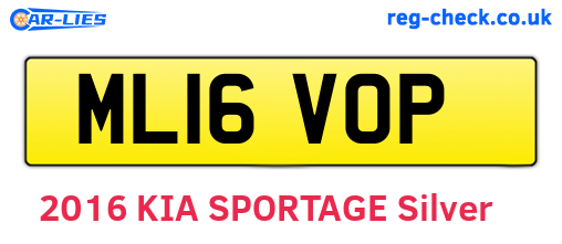 ML16VOP are the vehicle registration plates.