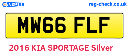 MW66FLF are the vehicle registration plates.