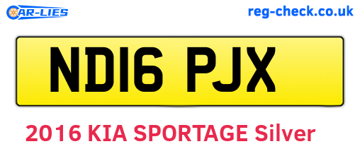 ND16PJX are the vehicle registration plates.