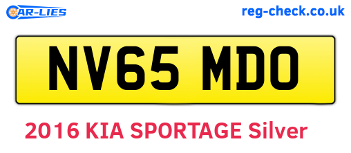 NV65MDO are the vehicle registration plates.