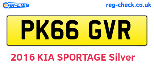 PK66GVR are the vehicle registration plates.