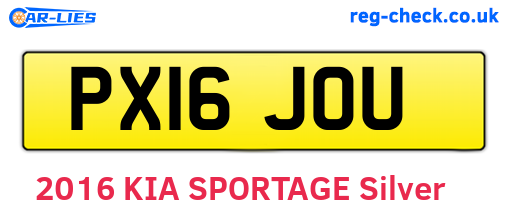 PX16JOU are the vehicle registration plates.