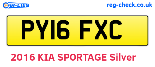 PY16FXC are the vehicle registration plates.