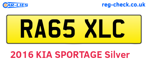 RA65XLC are the vehicle registration plates.