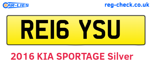 RE16YSU are the vehicle registration plates.
