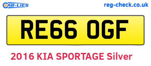 RE66OGF are the vehicle registration plates.