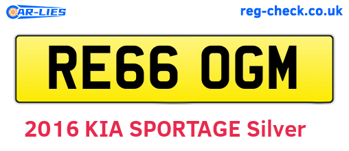 RE66OGM are the vehicle registration plates.