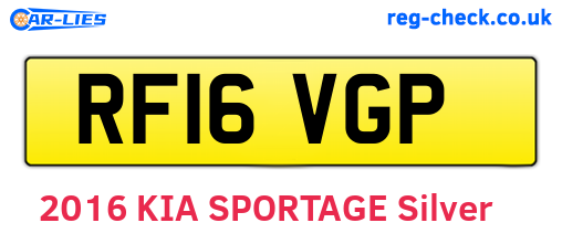 RF16VGP are the vehicle registration plates.