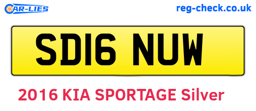 SD16NUW are the vehicle registration plates.