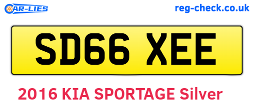 SD66XEE are the vehicle registration plates.