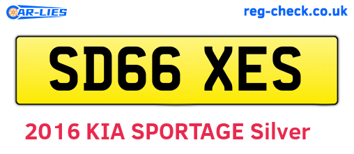 SD66XES are the vehicle registration plates.