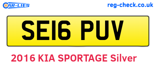 SE16PUV are the vehicle registration plates.