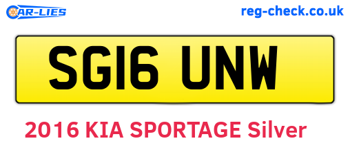 SG16UNW are the vehicle registration plates.