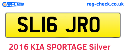 SL16JRO are the vehicle registration plates.