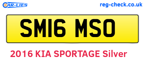 SM16MSO are the vehicle registration plates.
