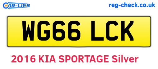 WG66LCK are the vehicle registration plates.