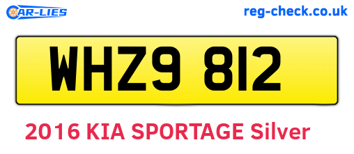 WHZ9812 are the vehicle registration plates.