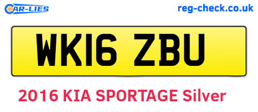 WK16ZBU are the vehicle registration plates.