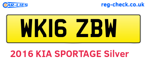WK16ZBW are the vehicle registration plates.