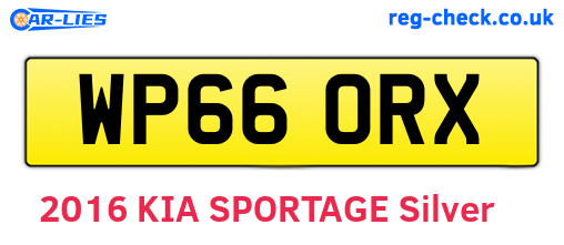 WP66ORX are the vehicle registration plates.