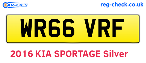 WR66VRF are the vehicle registration plates.