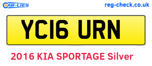 YC16URN are the vehicle registration plates.