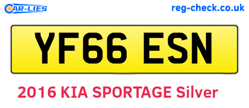 YF66ESN are the vehicle registration plates.