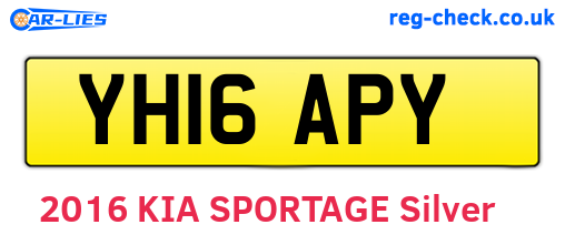 YH16APY are the vehicle registration plates.