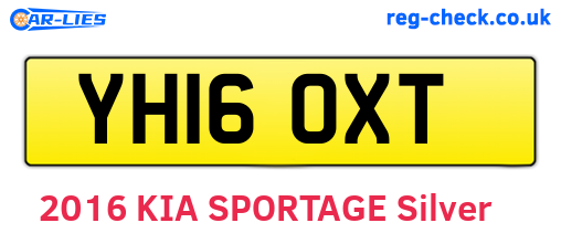 YH16OXT are the vehicle registration plates.