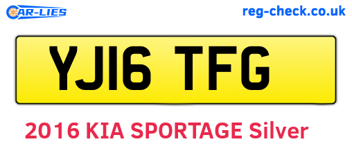 YJ16TFG are the vehicle registration plates.