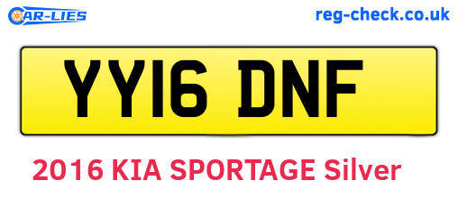 YY16DNF are the vehicle registration plates.