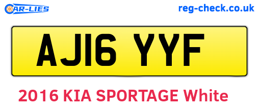 AJ16YYF are the vehicle registration plates.
