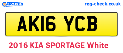 AK16YCB are the vehicle registration plates.