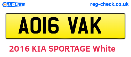 AO16VAK are the vehicle registration plates.