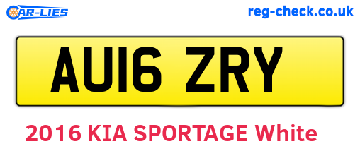 AU16ZRY are the vehicle registration plates.