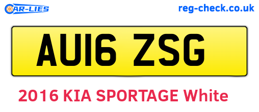 AU16ZSG are the vehicle registration plates.