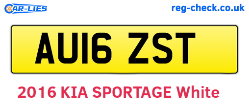 AU16ZST are the vehicle registration plates.