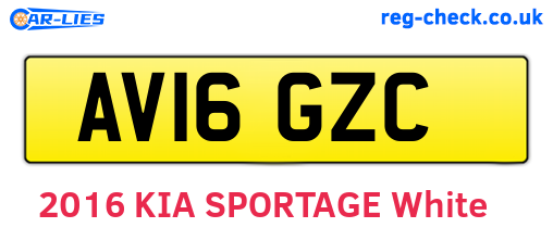 AV16GZC are the vehicle registration plates.