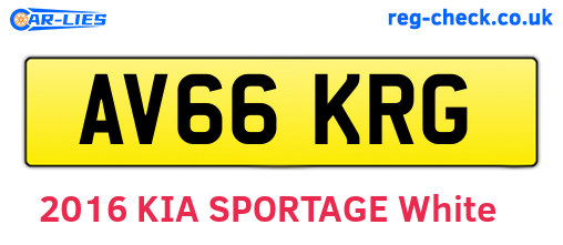AV66KRG are the vehicle registration plates.