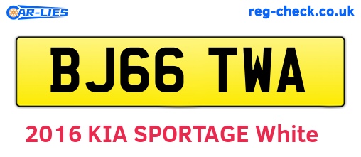 BJ66TWA are the vehicle registration plates.