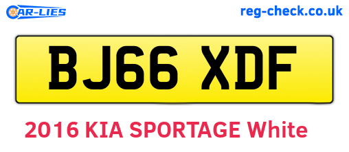 BJ66XDF are the vehicle registration plates.
