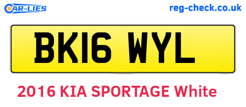 BK16WYL are the vehicle registration plates.
