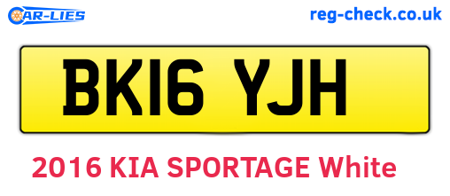 BK16YJH are the vehicle registration plates.