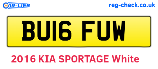 BU16FUW are the vehicle registration plates.