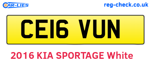 CE16VUN are the vehicle registration plates.