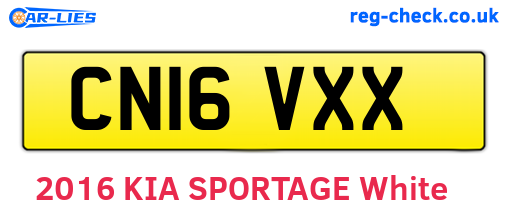 CN16VXX are the vehicle registration plates.