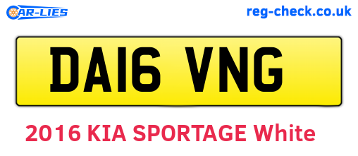 DA16VNG are the vehicle registration plates.
